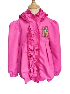 Disney Store Princess Pink Ruffle Jacket 5/6 Rapunzel Jasmine Snow White Coat